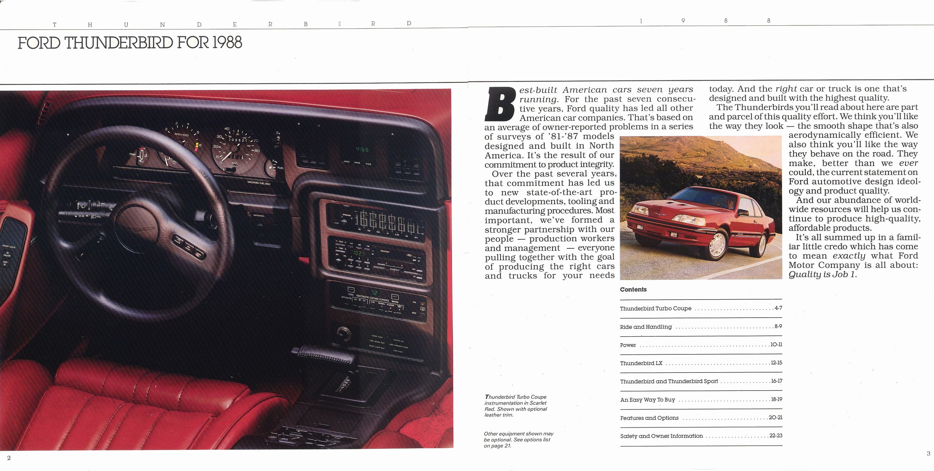 1988 Ford Thunderbird brochure